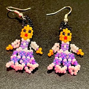 Native American youth beaded earrings CHOCTAW DRESS